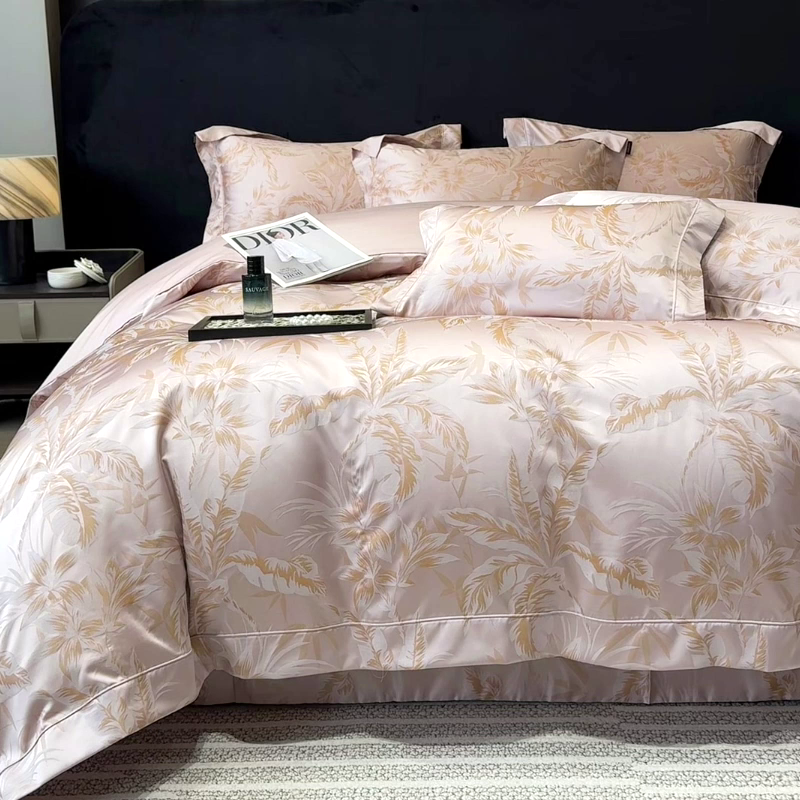 91家纺网 家纺一手货源 找家纺 乔利卡沃 2026高端新品A类长绒棉纯棉四件套100全棉贡缎提花被套床单床笠轻奢风索依 索依-芸粉