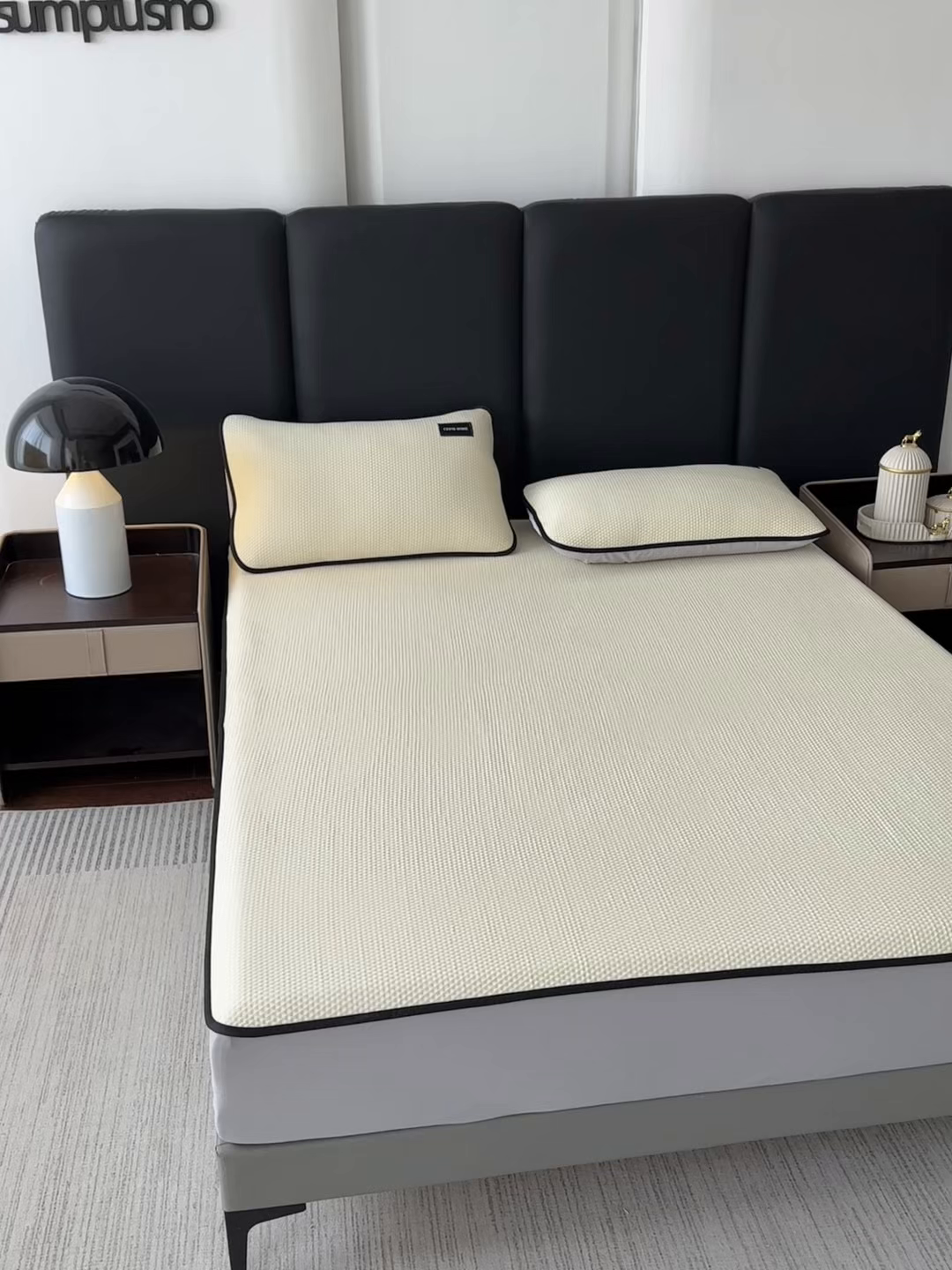 91家纺网 家纺一手货源 找家纺 （总）禧禾 2026春夏新款PE泡小豆提花华夫格凉席席子-简约生活