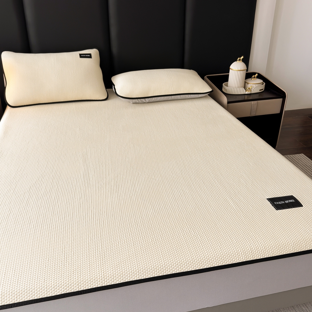 91家纺网 家纺一手货源 找家纺 （总）禧禾 2026春夏新款PE泡小豆提花华夫格凉席席子-简约生活