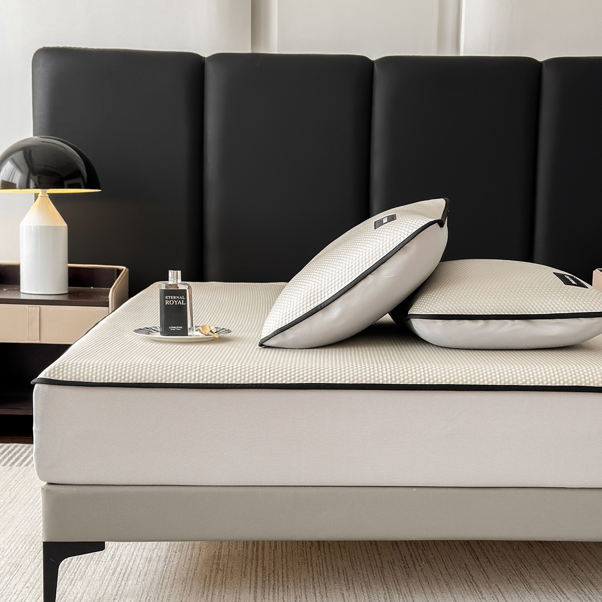 91家纺网 家纺一手货源 找家纺 禧禾 2026春夏新款PE泡小豆提花华夫格凉席席子-简约生活 简约生活-香槟