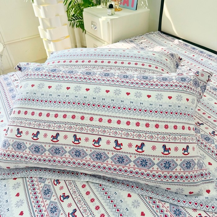 91家纺网 家纺一手货源 找家纺 九诺家纺 2026春夏新款丝柔棉皱皱纱床裙四件套双花边工艺床裙 安妮-马上有福