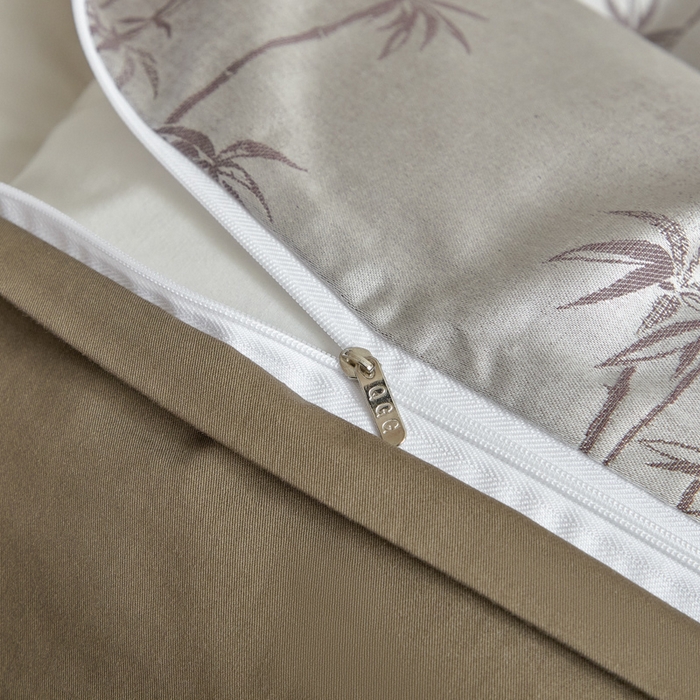 91家纺网 家纺一手货源 找家纺 琪格格纺织 2026新款色织天丝棉提花四件套 竹溪-咖