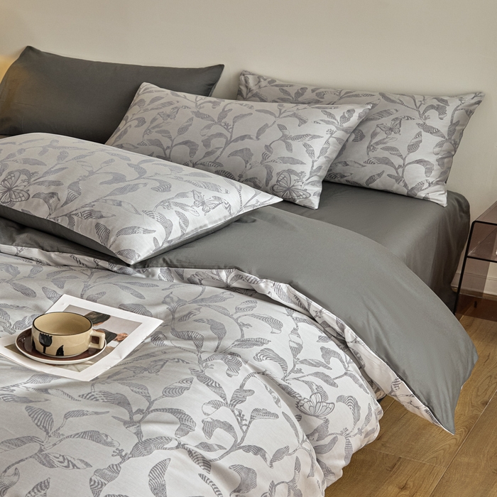 91家纺网 家纺一手货源 找家纺 琪格格纺织 2026新款色织天丝棉提花四件套 初叶