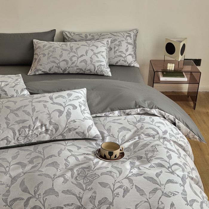 91家纺网 家纺一手货源 找家纺 琪格格纺织 2026新款色织天丝棉提花四件套 初叶