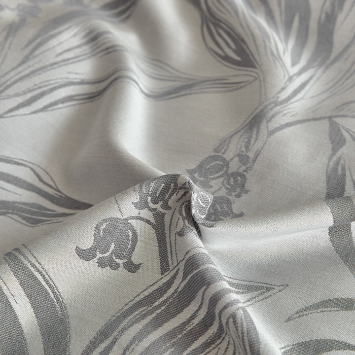 91家纺网 家纺一手货源 找家纺 琪格格纺织 2026新款色织天丝棉提花四件套 风铃草-灰