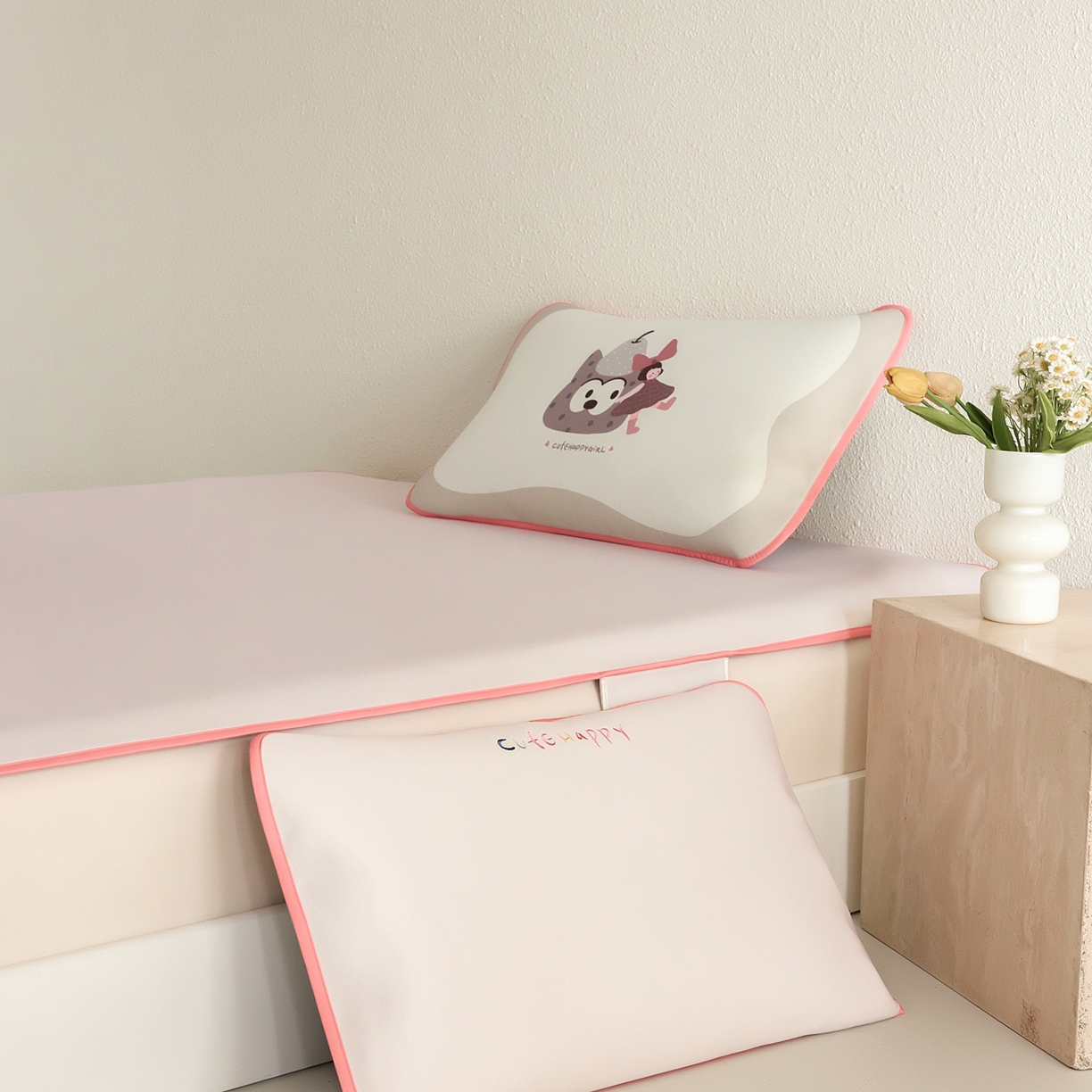 91家纺网 家纺一手货源 找家纺 禧禾 2026春夏新款A类600D数码冰丝席凉席席子-冰菓系列 蝴蝶女孩-床笠款