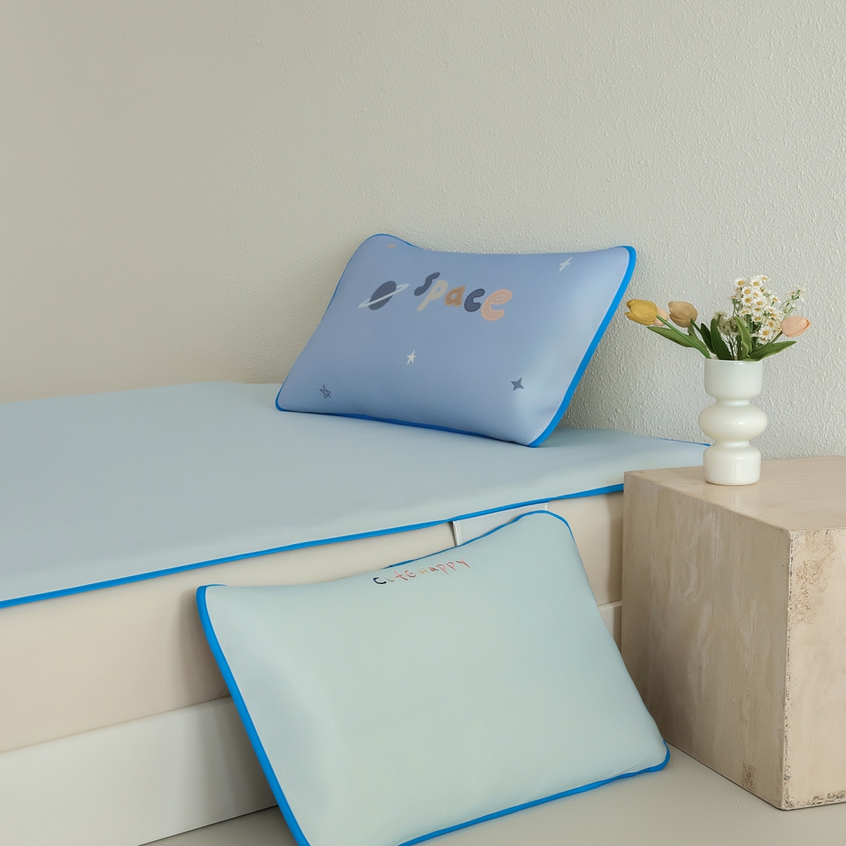 91家纺网 家纺一手货源 找家纺 禧禾 2026春夏新款A类600D数码冰丝席凉席席子-冰菓系列 星际宇航-床笠款