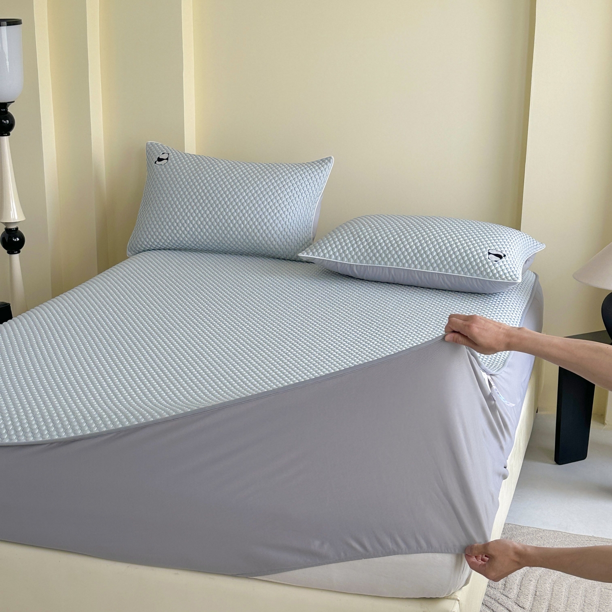 91家纺网 家纺一手货源 找家纺 （总）禧禾 2026新款高冰感豆豆太空席