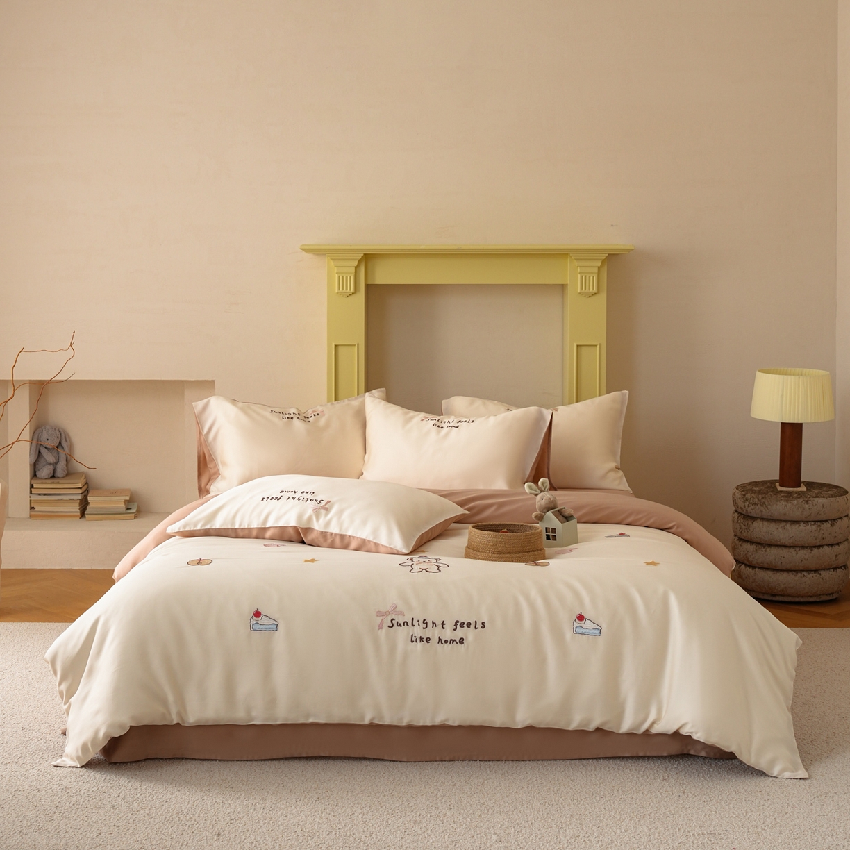 91家纺网 家纺一手货源 找家纺 （总）简纯主义 2026新款60s奥地利进口兰精天丝四件套-爱心小熊