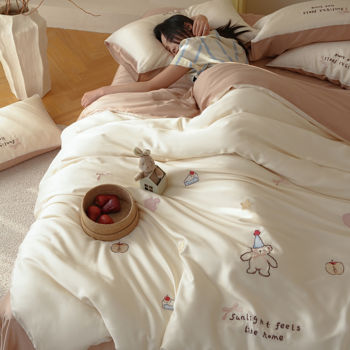 （总）简纯主义 2026新款60s奥地利进口兰精天丝四件套-爱心小熊