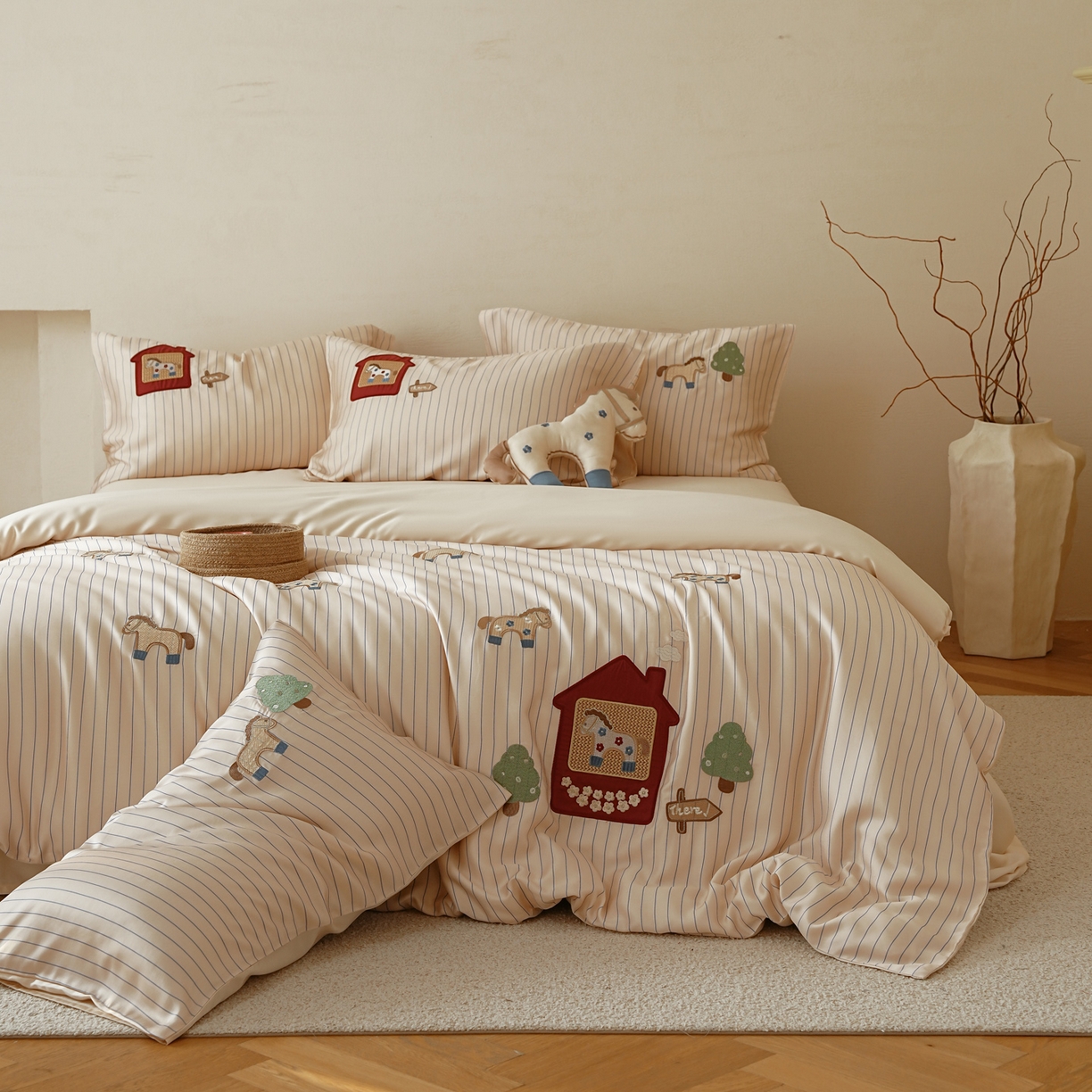 （总）简纯主义 2026新款60s奥地利进口兰精天丝四件套-快乐小马