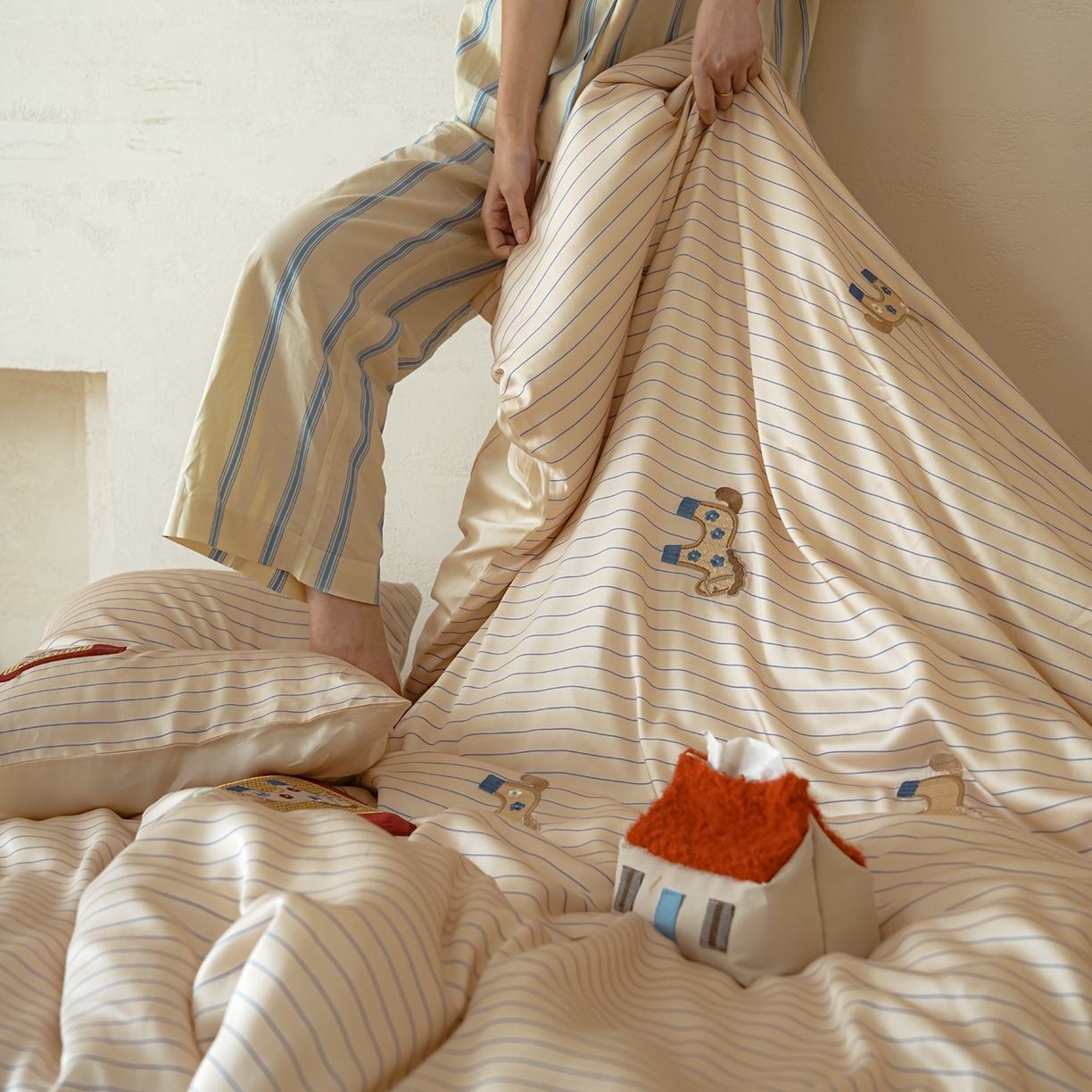 91家纺网 家纺一手货源 找家纺 （总）简纯主义 2026新款60s奥地利进口兰精天丝四件套-快乐小马