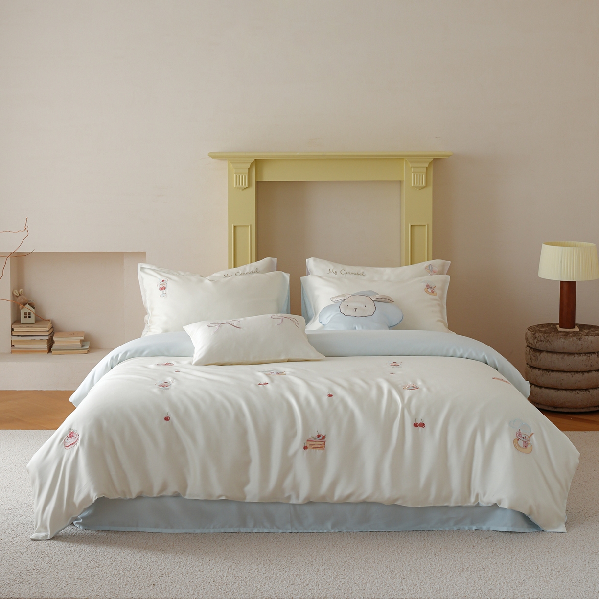 91家纺网 家纺一手货源 找家纺 简纯主义 2026新款60s奥地利进口兰精天丝四件套-泡泡莓果 泡泡莓果蓝