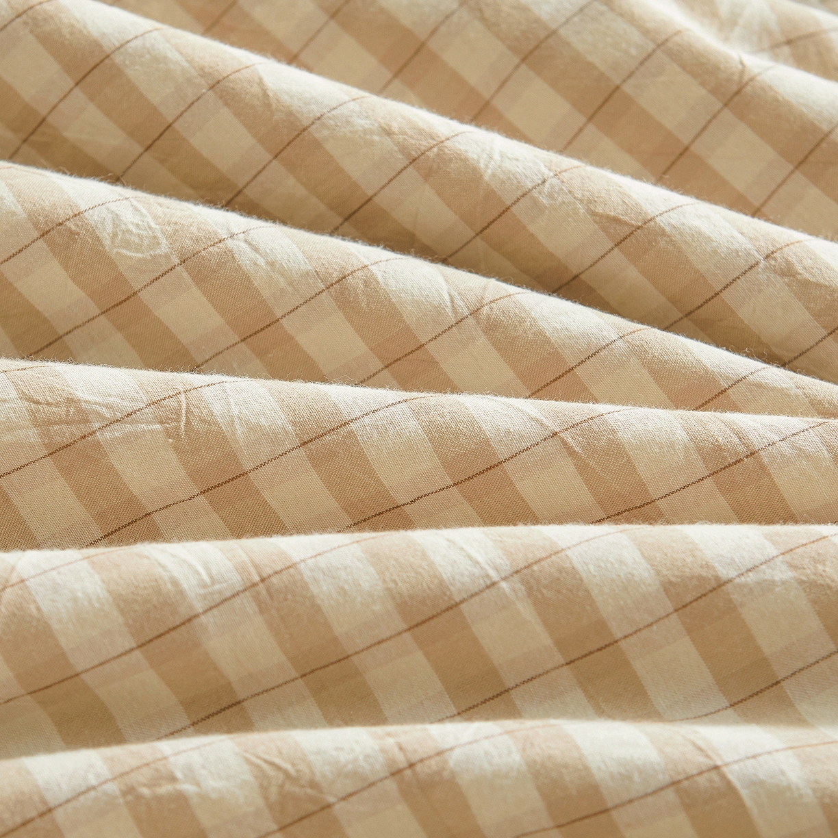 91家纺网 家纺一手货源 找家纺 典冠 2025新款A类全棉色织水洗棉夏被夏凉被 朵拉咖