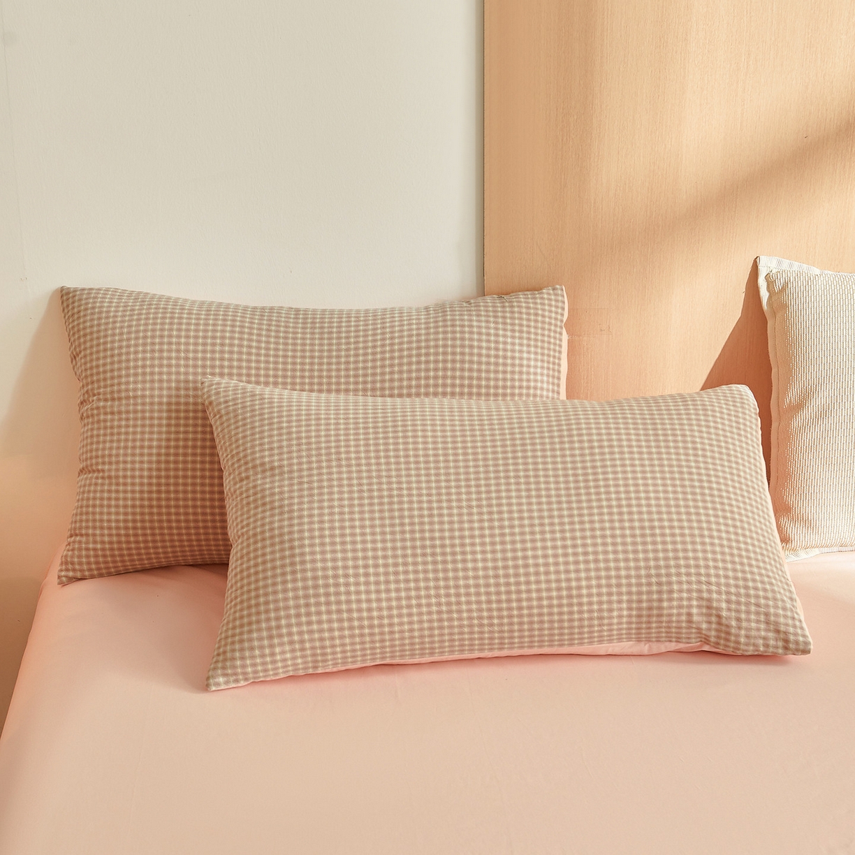 91家纺网 家纺一手货源 找家纺 典冠 2025新款A类全棉色织水洗棉夏被夏凉被 琥珀粉