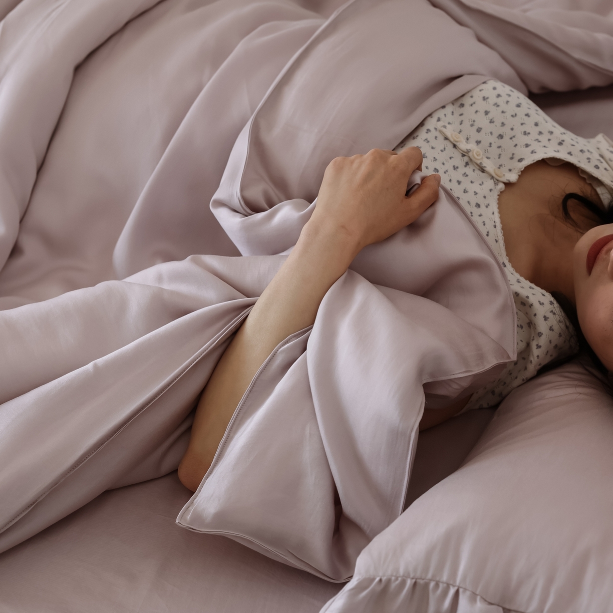 91家纺网 家纺一手货源 找家纺 （总）初拾 2026新款60支水洗兰精天丝”慵懒风“四件套-美人鱼