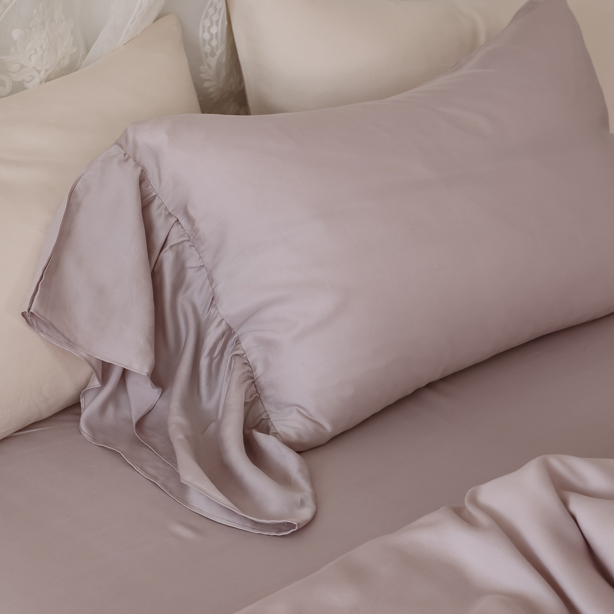 91家纺网 家纺一手货源 找家纺 （总）初拾 2026新款60支水洗兰精天丝”慵懒风“四件套-美人鱼