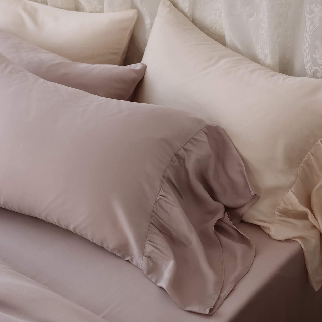 91家纺网 家纺一手货源 找家纺 （总）初拾 2026新款60支水洗兰精天丝”慵懒风“四件套-美人鱼