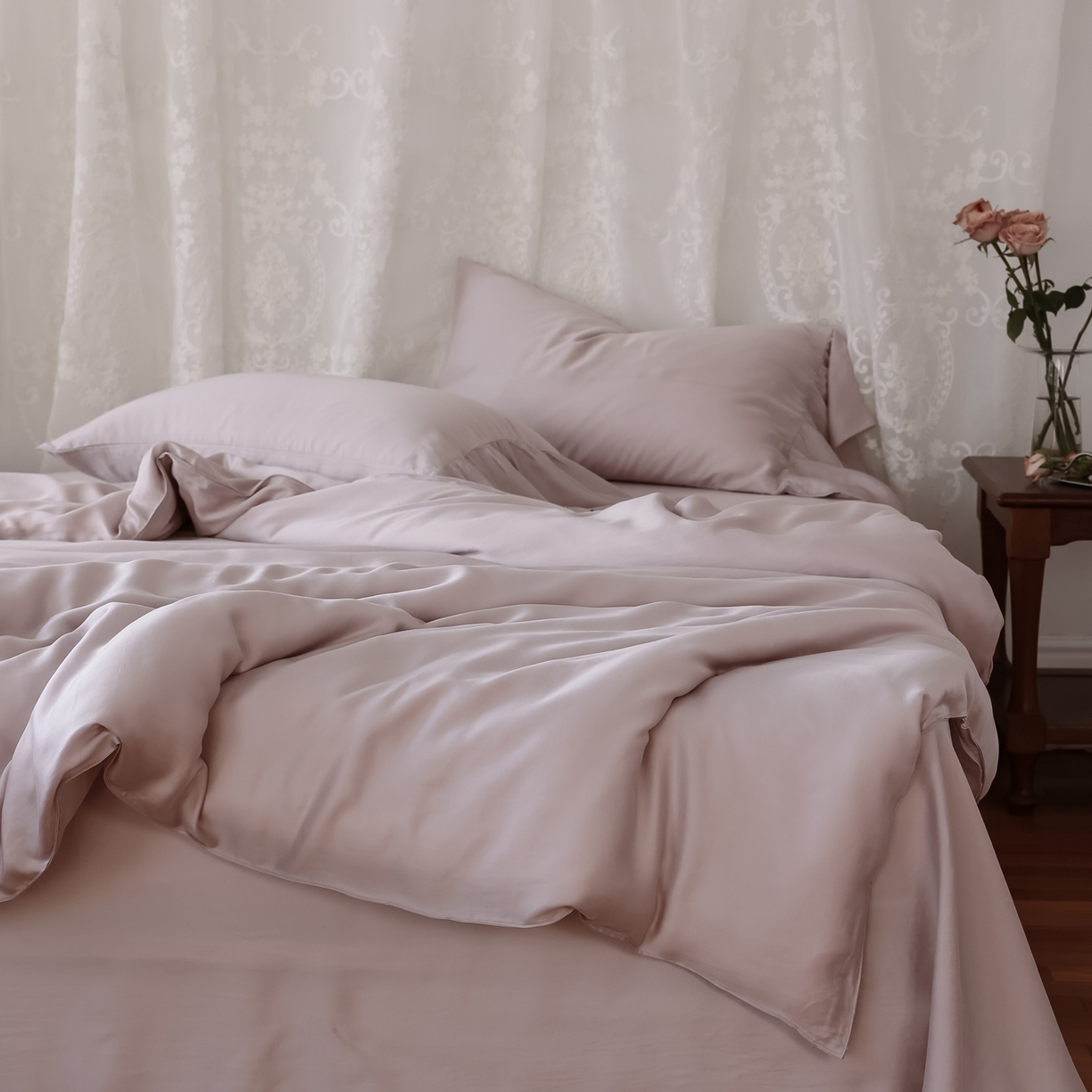 91家纺网 家纺一手货源 找家纺 （总）初拾 2026新款60支水洗兰精天丝”慵懒风“四件套-美人鱼