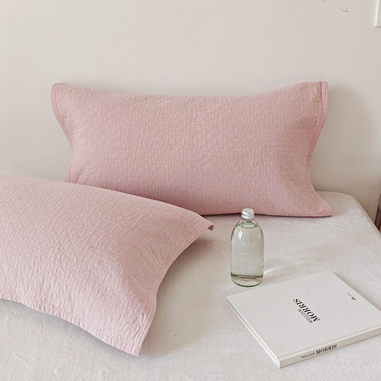 91家纺网 家纺一手货源 找家纺 （总）沐瑟家纺 2026新款无印风格子款枕巾