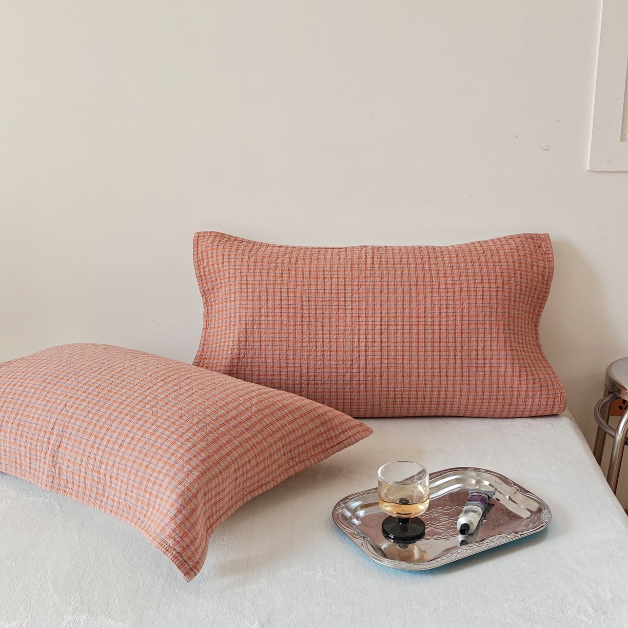 91家纺网 家纺一手货源 找家纺 （总）沐瑟家纺 2026新款无印风格子款枕巾