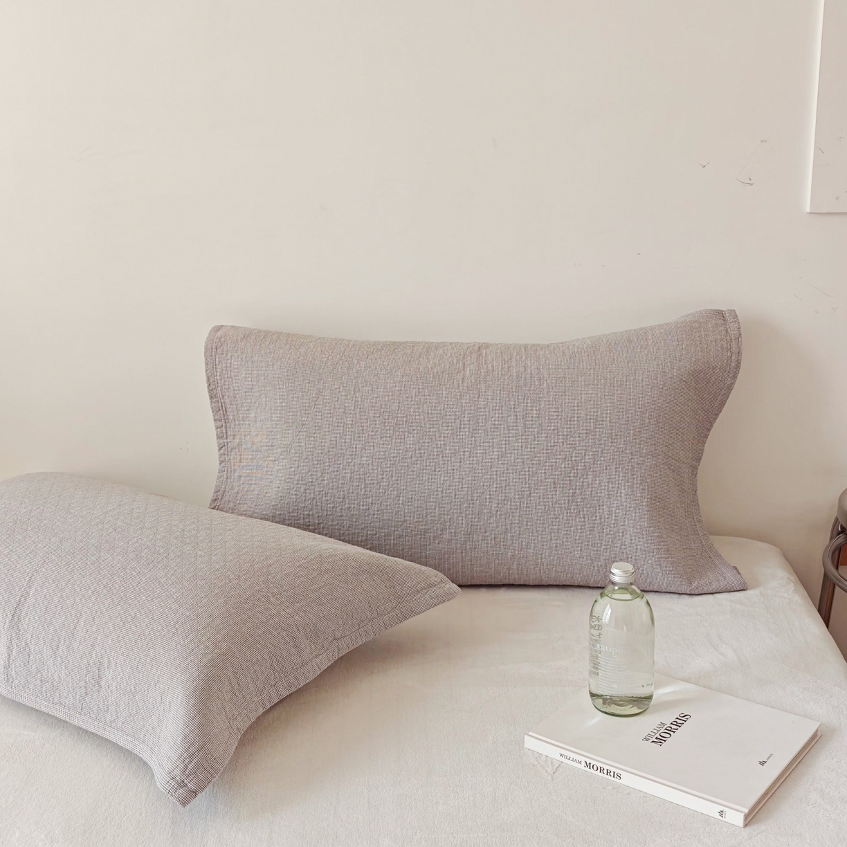 91家纺网 家纺一手货源 找家纺 （总）沐瑟家纺 2026新款无印风格子款枕巾