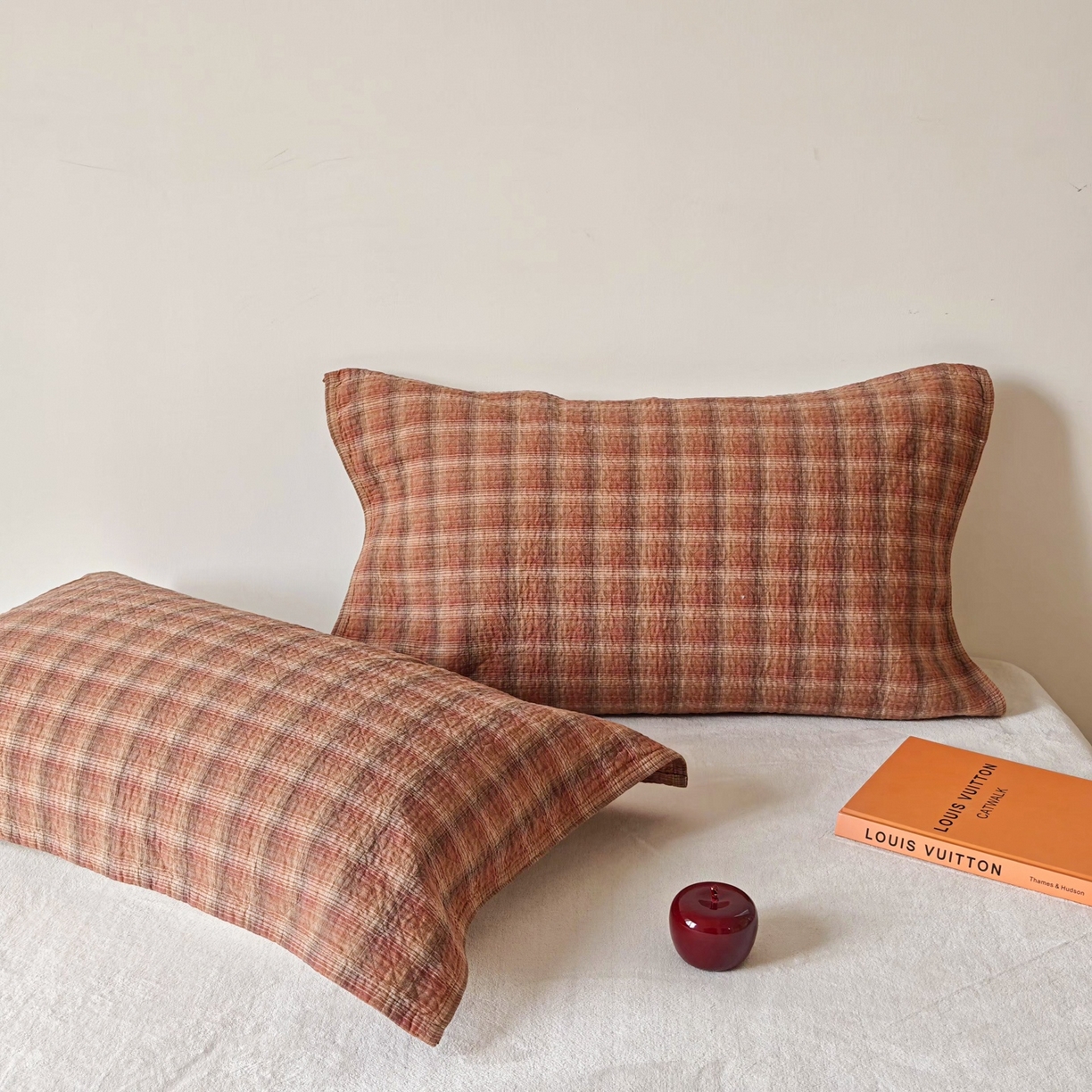 91家纺网 家纺一手货源 找家纺 （总）沐瑟家纺 2026新款无印风格子款枕巾