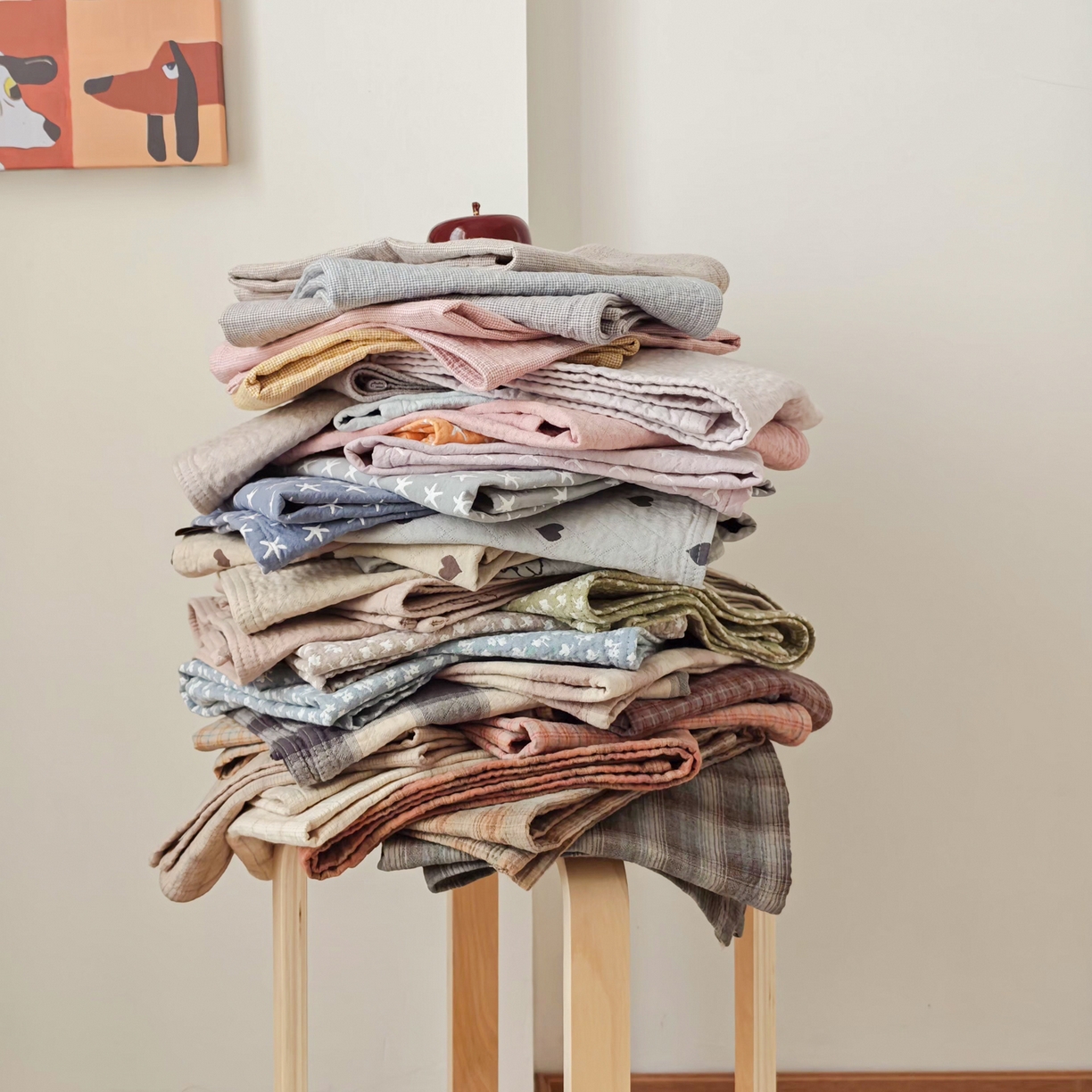 91家纺网 家纺一手货源 找家纺 沐瑟家纺 2026新款无印风格子款枕巾 组合图仅供展示不可下单