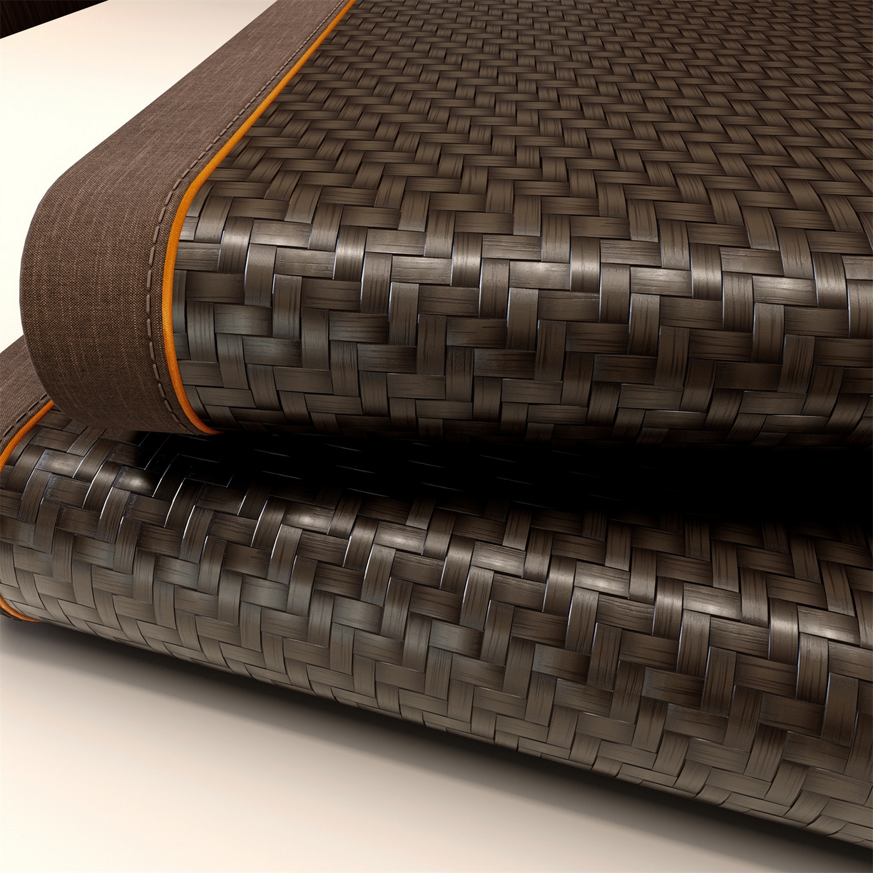 91家纺网 家纺一手货源 找家纺 绒艺席业 2026新款PE藤凉席-绣花款 鹿鸣-暖褐