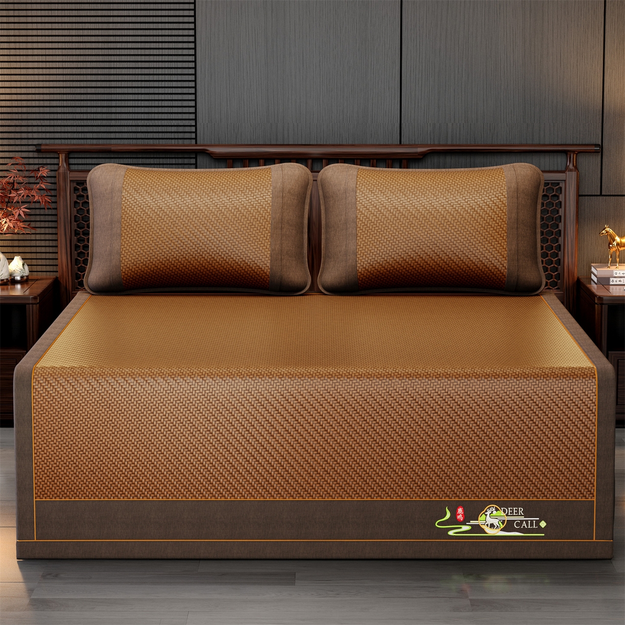 91家纺网 家纺一手货源 找家纺 （总）绒艺席业 2026新款PE藤凉席-绣花款