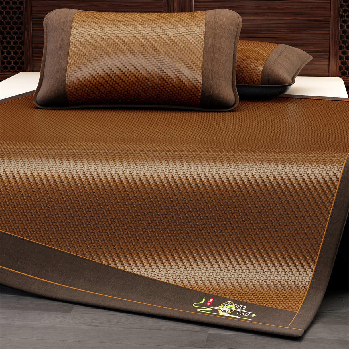 91家纺网 家纺一手货源 找家纺 （总）绒艺席业 2026新款PE藤凉席-绣花款