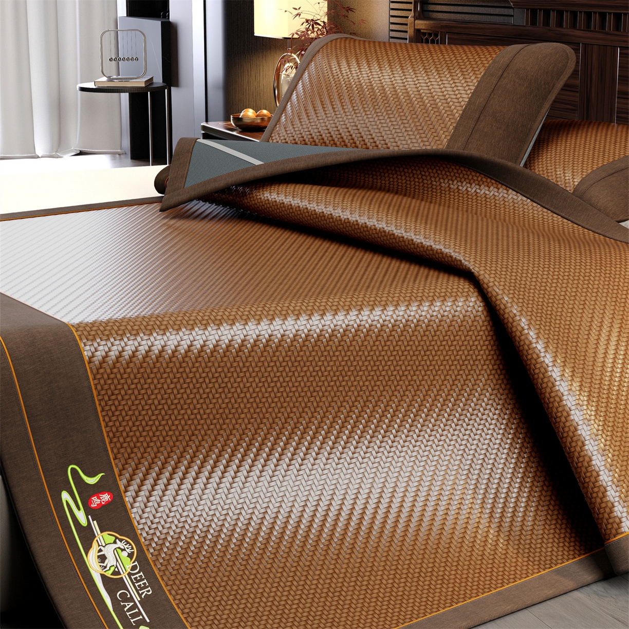 91家纺网 家纺一手货源 找家纺 （总）绒艺席业 2026新款PE藤凉席-绣花款