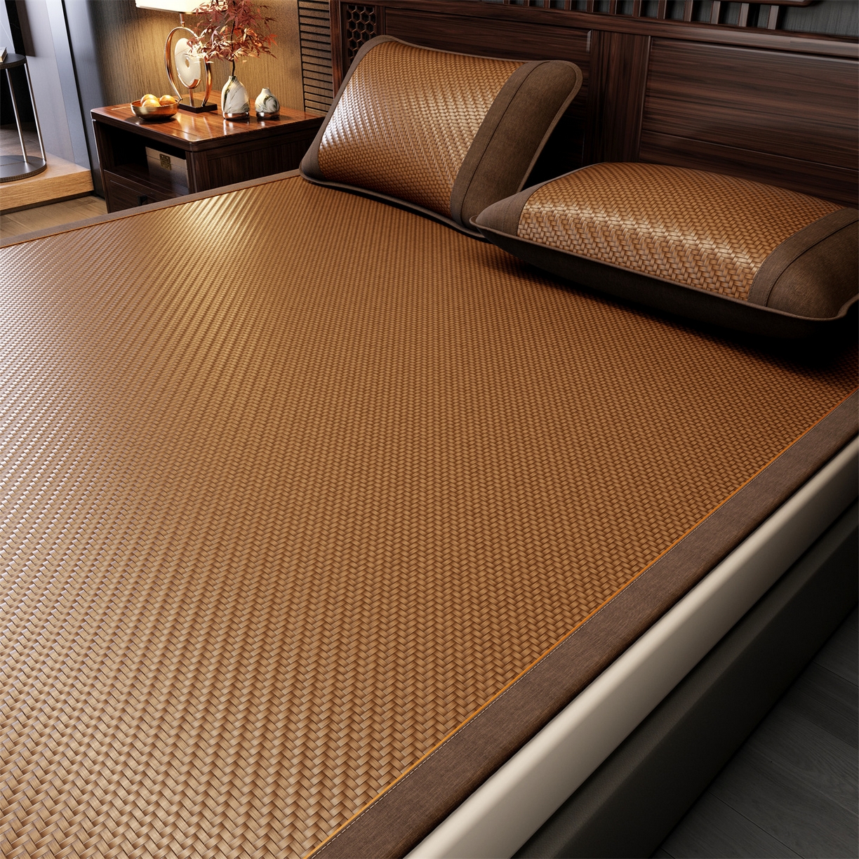 91家纺网 家纺一手货源 找家纺 （总）绒艺席业 2026新款PE藤凉席-绣花款