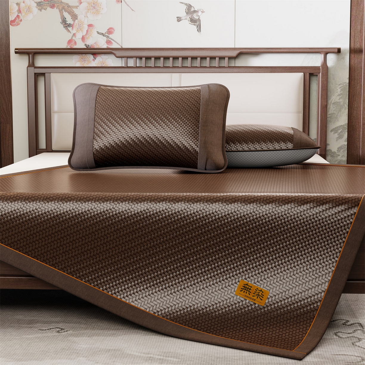 91家纺网 家纺一手货源 找家纺 （总）绒艺席业 2026新款PE藤凉席-皮标款