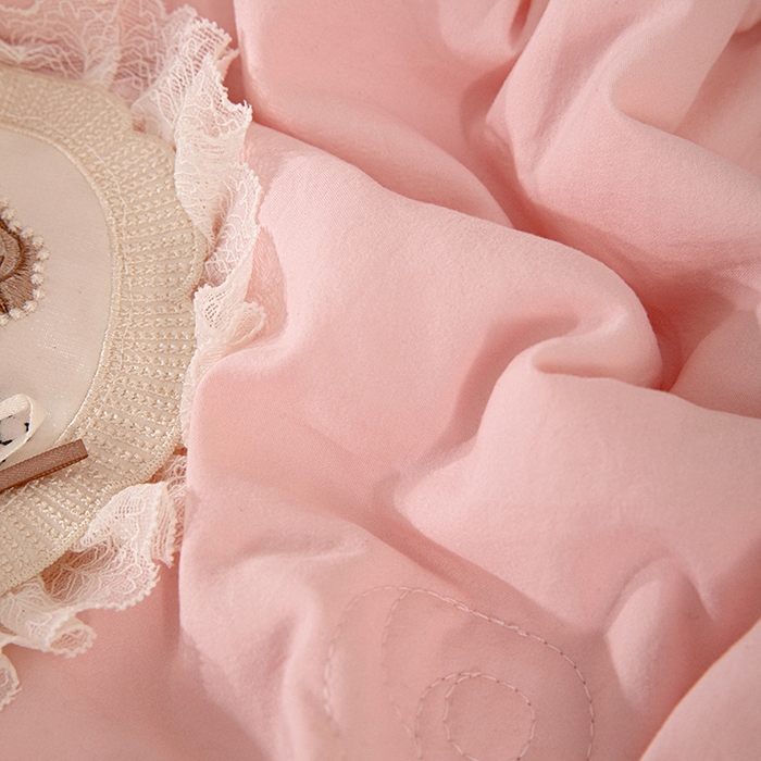 91家纺网 家纺一手货源 找家纺 （总）金绣美居 2026春夏新款多功能夏凉被空调被夏被四件套-粉黛（控价不低于169元）