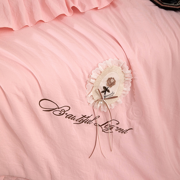 91家纺网 家纺一手货源 找家纺 金绣美居 2026春夏新款多功能夏凉被空调被夏被四件套-粉黛（控价不低于169元） 粉黛-豆沙