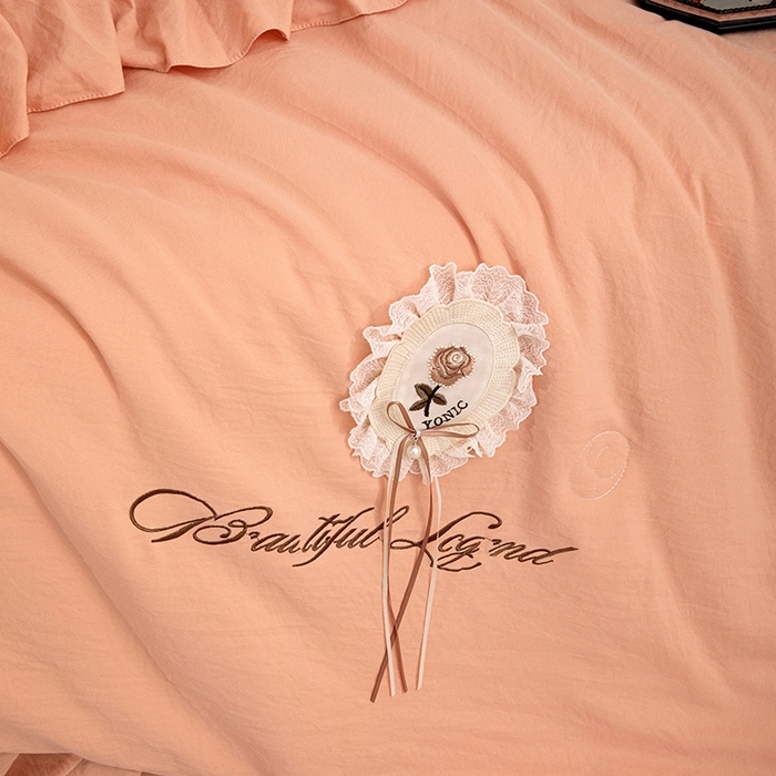 91家纺网 家纺一手货源 找家纺 金绣美居 2026春夏新款多功能夏凉被空调被夏被四件套-粉黛（控价不低于169元） 粉黛-桔色