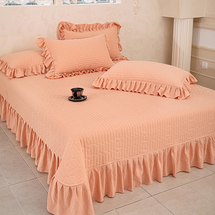 91家纺网 家纺一手货源 找家纺 金绣美居 2026春夏新款多功能夏凉被空调被夏被四件套-粉黛（控价不低于169元） 粉黛-桔色