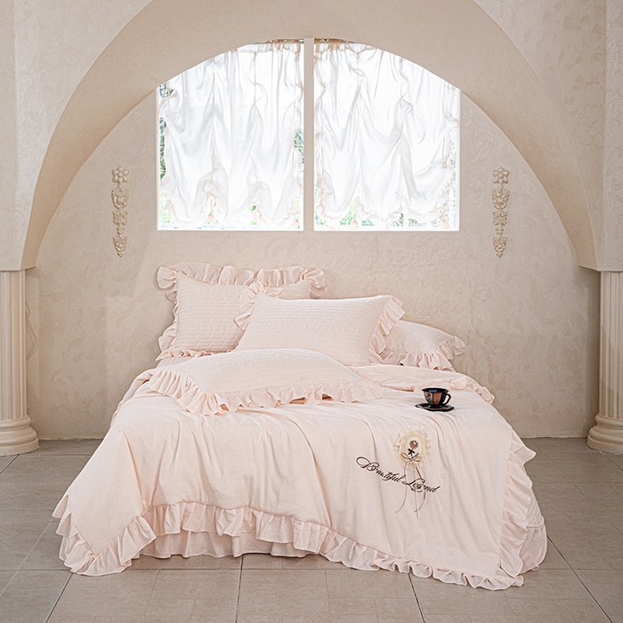 91家纺网 家纺一手货源 找家纺 金绣美居 2026春夏新款多功能夏凉被空调被夏被四件套-粉黛（控价不低于169元） 粉黛-浅粉