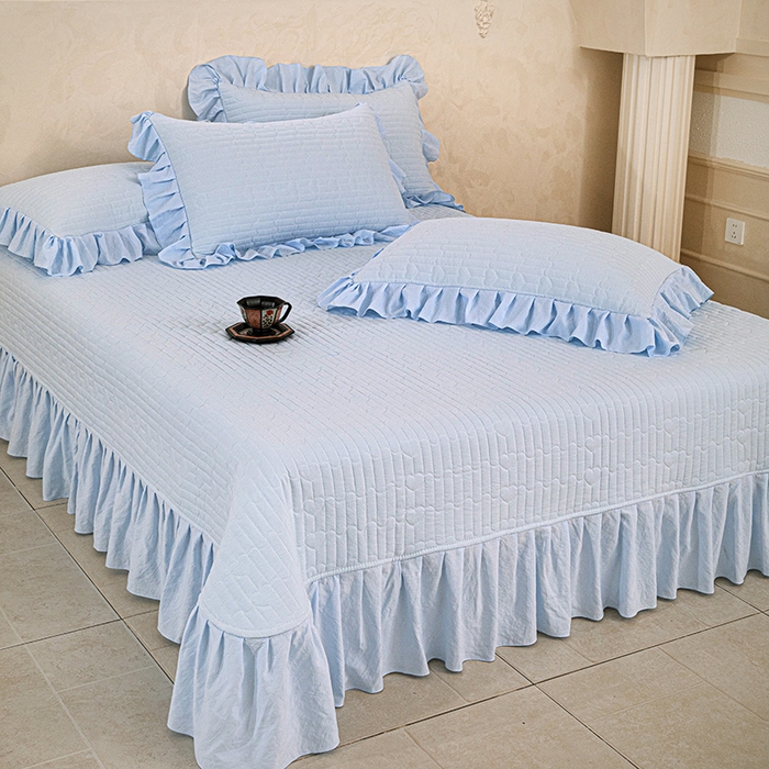 91家纺网 家纺一手货源 找家纺 金绣美居 2026春夏新款多功能夏凉被空调被夏被四件套-粉黛（控价不低于169元） 粉黛-天蓝