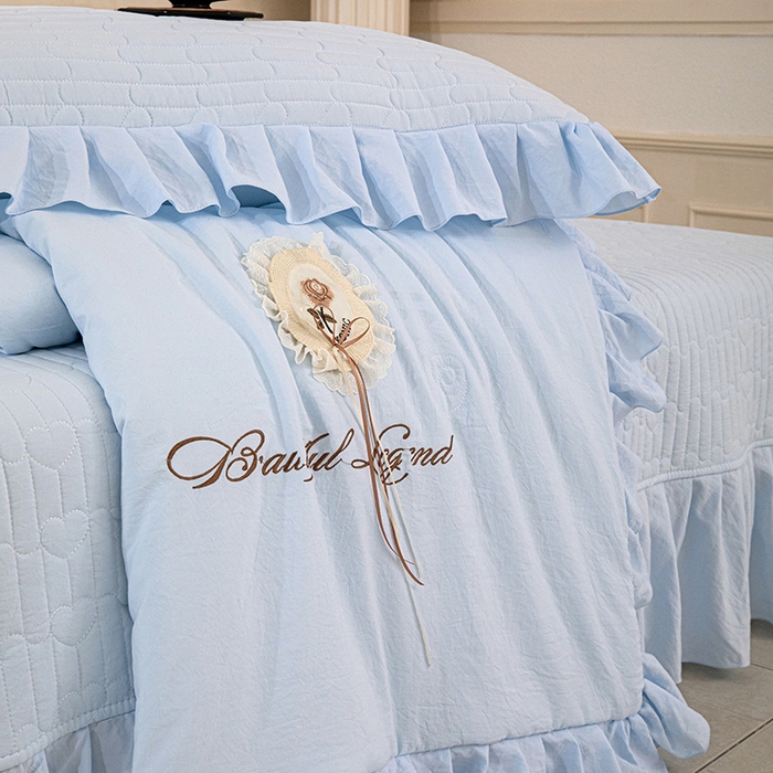 91家纺网 家纺一手货源 找家纺 金绣美居 2026春夏新款多功能夏凉被空调被夏被四件套-粉黛（控价不低于169元） 粉黛-天蓝