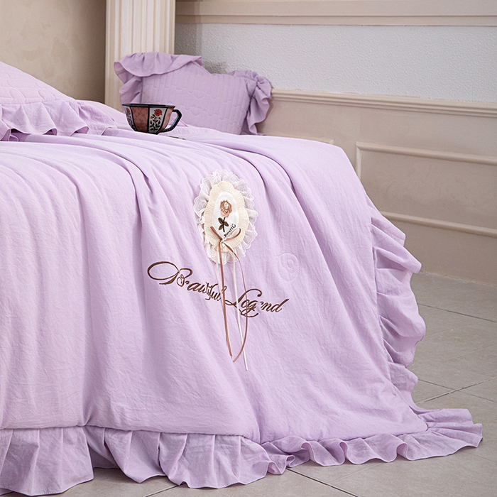 91家纺网 家纺一手货源 找家纺 金绣美居 2026春夏新款多功能夏凉被空调被夏被四件套-粉黛（控价不低于169元） 粉黛-紫色