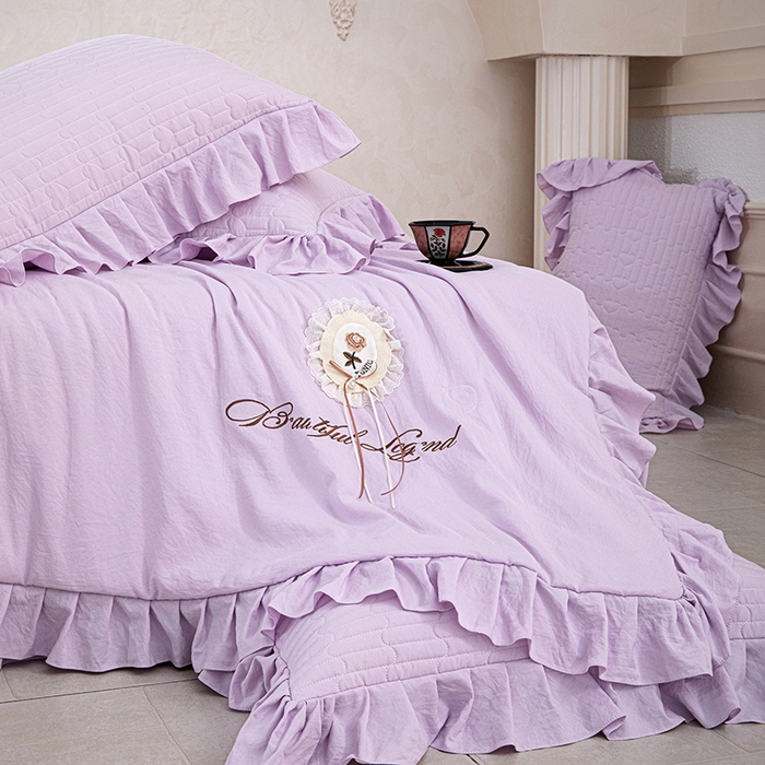 91家纺网 家纺一手货源 找家纺 金绣美居 2026春夏新款多功能夏凉被空调被夏被四件套-粉黛（控价不低于169元） 粉黛-紫色