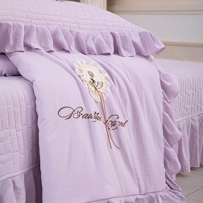 91家纺网 家纺一手货源 找家纺 金绣美居 2026春夏新款多功能夏凉被空调被夏被四件套-粉黛（控价不低于169元） 粉黛-紫色