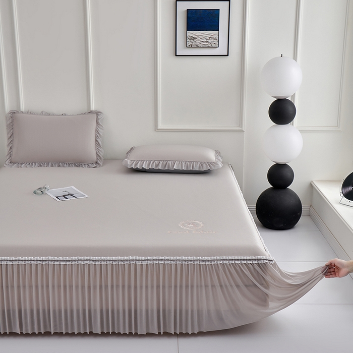 91家纺网 家纺一手货源 找家纺 小牛席业 2026新款ALL COOL全凉感床裙凉席席子系列 ALL cool-香槟