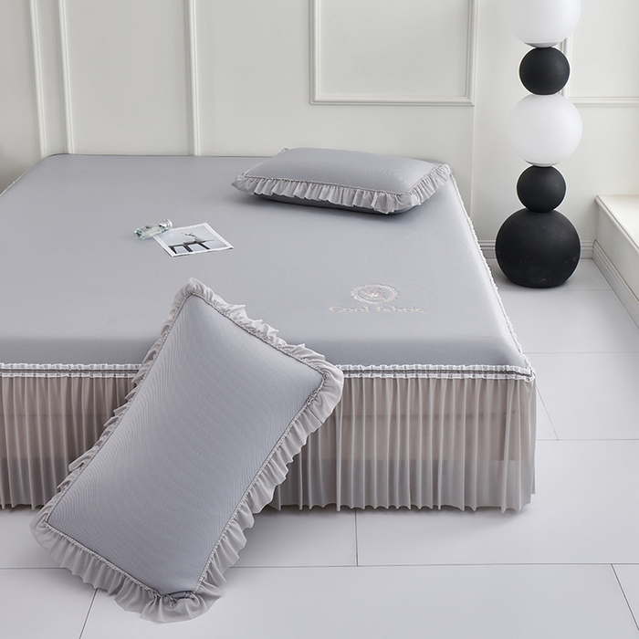 91家纺网 家纺一手货源 找家纺 小牛席业 2026新款ALL COOL全凉感床裙凉席席子系列 ALL cool-灰色