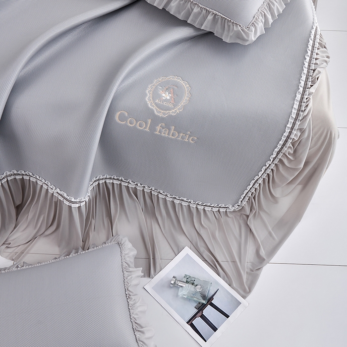 91家纺网 家纺一手货源 找家纺 小牛席业 2026新款ALL COOL全凉感床裙凉席席子系列 ALL cool-灰色