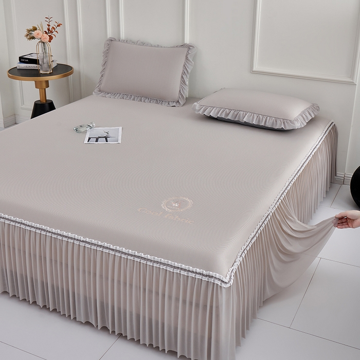 91家纺网 家纺一手货源 找家纺 小牛席业 2026新款ALL COOL全凉感床裙凉席席子系列 ALL cool-香槟