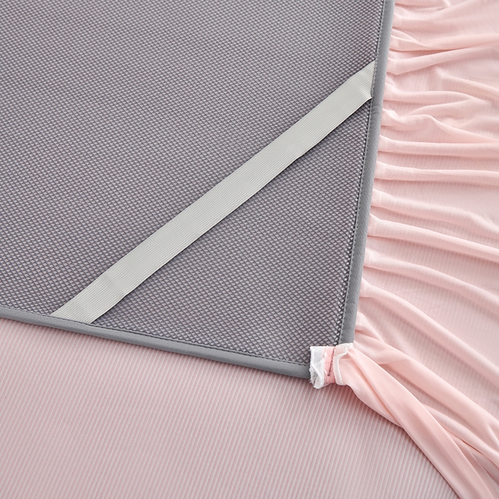 91家纺网 家纺一手货源 找家纺 小牛席业 2026新款ALL COOL全凉感床裙凉席席子系列 ALL cool-粉色