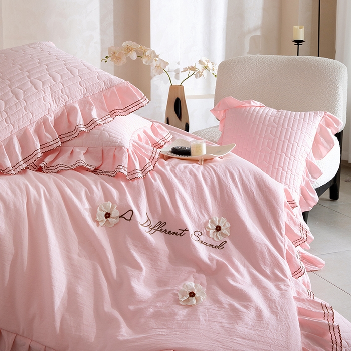 91家纺网 家纺一手货源 找家纺 金绣美居 2026春夏新款多功能夏凉被空调被夏被床盖四件套-花絮（控价不低于169元） 花絮-豆沙